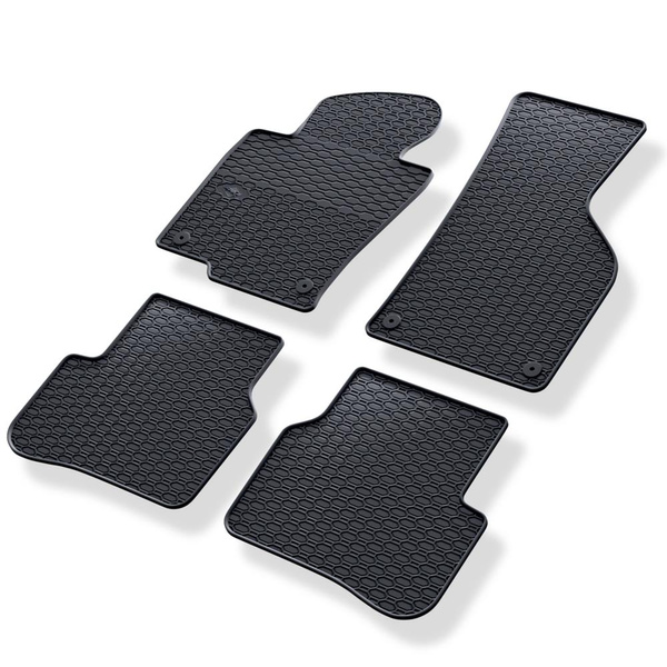 Tapis de sol en caoutchouc adapté pour Volkswagen Passat B7 Berline, SW (2010-2014) - tapis de voiture - noir - 4 pcs.
