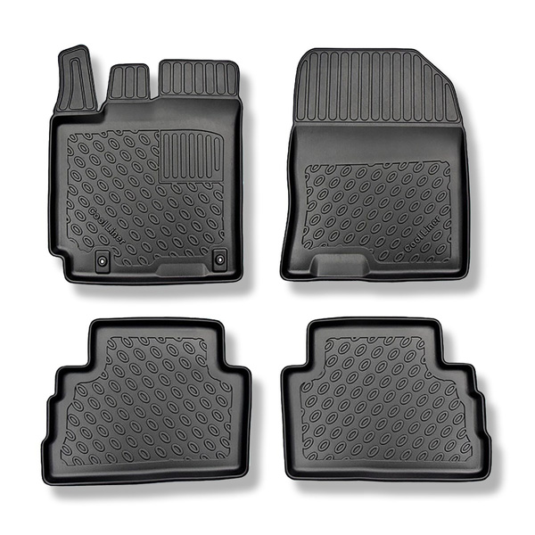 Tapis de sol en TPE adapté pour Hyundai Kona SUV (11.2017-....) - pas pour la version électrique et hybride - tapis de voiture - noir