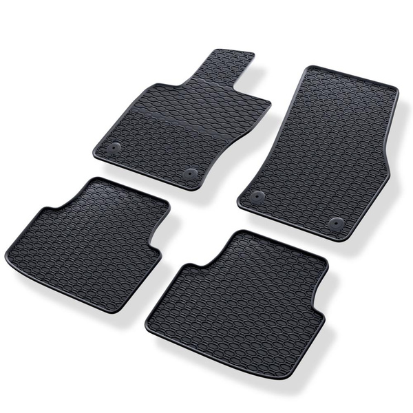 Tapis de sol en caoutchouc adapté pour Volkswagen Tiguan II SUV (2016-2024) - tapis de voiture - noir - 4 pcs.