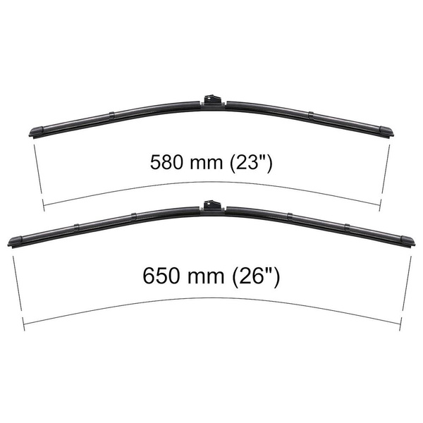 Balais d'essuie-glace de pare-brise adaptés pour Mercedes-Benz GLE W166, C292 Coupé, SUV (04.2015-2019) - balais plat