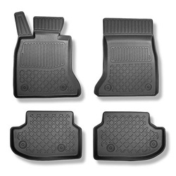 Tapis de sol en TPE adapté pour BMW 5 F10 Berline (2013-01.2017) - sans X-drive; distance entre les rails du siège avant (partie arrière) 365 mm - tapis de voiture - noir