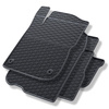 Tapis de sol en caoutchouc adapté pour Peugeot 208 Hayon (2012-2018) - tapis de voiture - noir - 4 pcs.