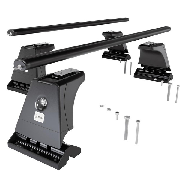 Barres de toit en aluminium adapté pour Fiat Doblo IV Van (2015-2022) - Porte-Bagages de Voiture noir - points de montage - (suivant le modèle de voiture ils peuvent se situer à différents endroits)