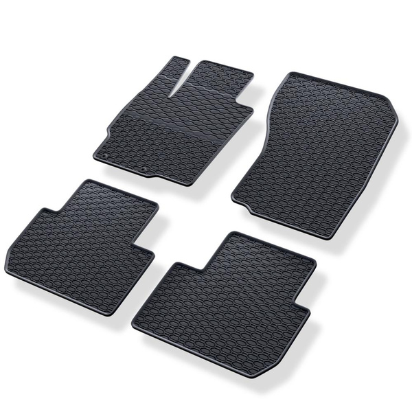 Tapis de sol en caoutchouc adapté pour Mitsubishi Outlander III SUV (2012-2022) - tapis de voiture - noir - 4 pcs.