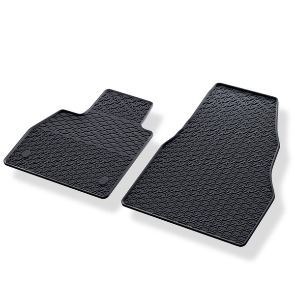 Tapis de sol en caoutchouc adapté pour Renault Kangoo II Van (2008-2021) - tapis de voiture - noir - 2 pcs.