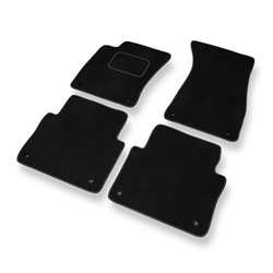 Tapis de Sol Velours adapté pour Audi A8 II D3 Berline (2002-2010) version longue - Premium tapis de voiture - noir