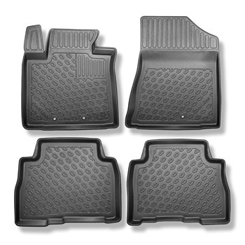 Tapis de sol en TPE adapté pour Kia Sorento II SUV (12.2015-10.2022) - 5 ou 7 sièges; sans la troisième rangée de sièges - tapis de voiture - noir