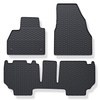 Tapis de sol en caoutchouc adapté pour Renault Kangoo II Van (2008-2021) - tapis de voiture - noir - 3 pcs.