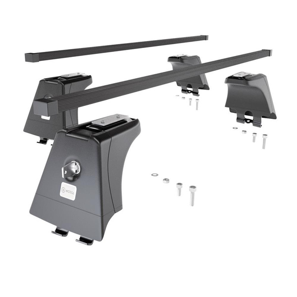 Barres de toit en acier adapté pour Renault Megane mk II Berline (2002-2009) - Porte-Bagages de Voiture noir - points de montage - (suivant le modèle de voiture ils peuvent se situer à différents endroits)