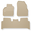 Tapis de sol en caoutchouc adapté pour Renault Scenic II (2003-2009) - tapis de voiture - beige