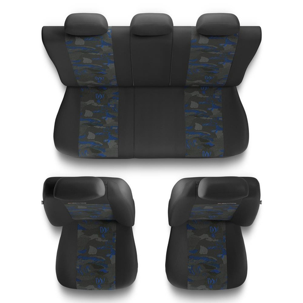 Housses de siège adaptées pour Citroen C4 I, II (2004-2017) - housse siege voiture universelles - couverture siege - UNE-BL