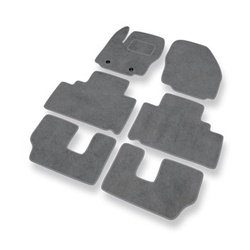 Tapis de Sol Velours adapté pour Ford Galaxy III Monospace (2006-2015) - Premium tapis de voiture - gris