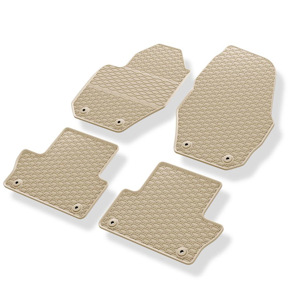 Tapis de sol en caoutchouc adapté pour Volvo XC60 I (2008-2017) - tapis de voiture - beige