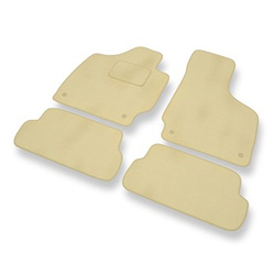 Tapis de Sol Velours adapté pour Audi TT II 8J Coupé, Roadster (2006-2014) - Premium tapis de voiture - beige