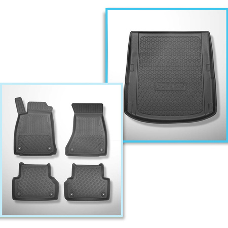 Kit tapis de coffre et tapis de voiture TPE PREMIUM pour: Audi A5 F5 Coupé (10.2016-....)