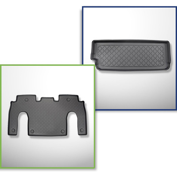 Kit tapis de coffre et tapis de voiture TPE pour: Tesla Model X SUV (10.2016-12.
