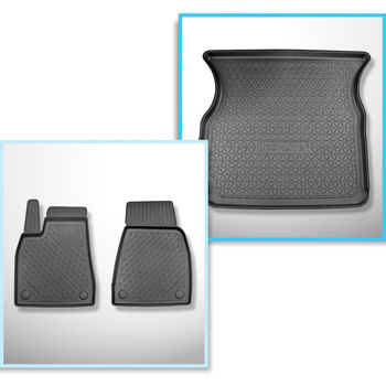 Kit tapis de coffre et tapis de voiture TPE pour: Tesla Model X SUV (10.2016-12.