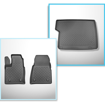 Kit tapis de coffre et tapis de voiture TPE pour: Ford Tourneo Custom Van (02.20