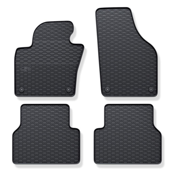 Tapis de sol en caoutchouc adapté pour Volkswagen Tiguan I SUV (2007-2015) - tapis de voiture - noir - 4 pcs.