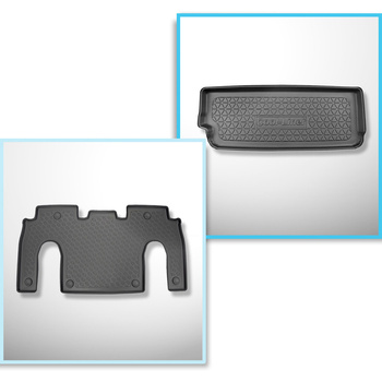 Kit tapis de coffre et tapis de voiture TPE pour: Tesla Model X SUV (10.2016-12.