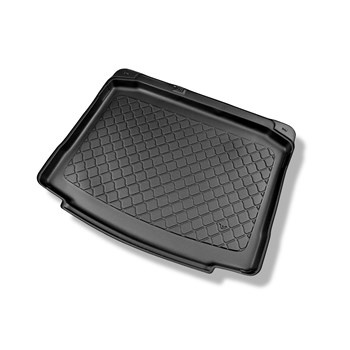 Tapis de coffre adapté pour Skoda Karoq SUV (11.2017-....) - bac de coffre - protection de coffre voiture - coffre inférieur; avec roue de secours à usage temporaire ou kit de réparation; sans plancher multi-fonctions