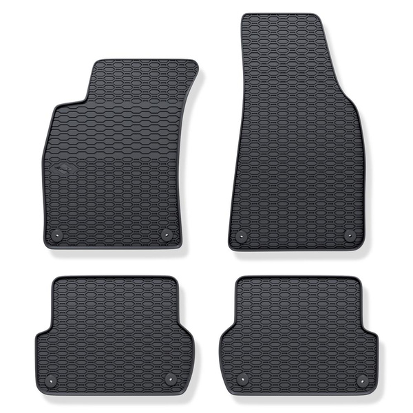 Tapis de sol en caoutchouc adapté pour Seat Exeo (2008-2013) - tapis de voiture - noir