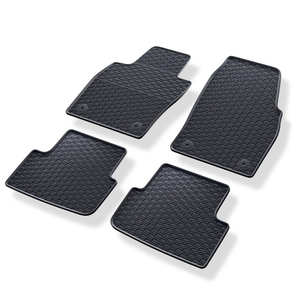 Tapis de sol en caoutchouc adapté pour Volkswagen Taigo SUV (2020-....) - tapis de voiture - noir - 4 pcs.