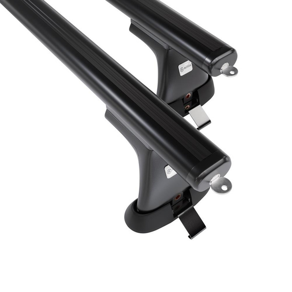 Barres de toit en aluminium adapté pour Toyota RAV4 mk II SUV (2000-2005) - Porte-Bagages de Voiture noir - points de montage - (suivant le modèle de voiture ils peuvent se situer à différents endroits)