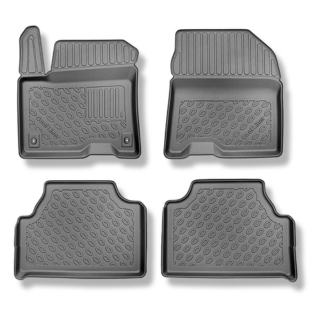 Tapis de sol en TPE adapté pour Hyundai Kona electric SUV (08.2018-....) - non pour version hybride - tapis de voiture - noir