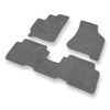 Tapis de Sol Velours adapté pour Kia Carens II Monospace (2002-2006) - Premium tapis de voiture - gris
