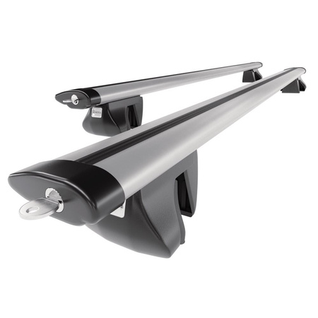 Barres de toit en aluminium adapté pour Fiat Stilo Uproad Multi-Wagon (2005-2007) - Porte-Bagages de Voiture argent - rails