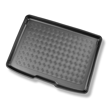 Tapis de coffre adapté pour Ford Focus IV Hayon, Active Hayon (09.2018-....) - bac de coffre - protection de coffre voiture - coffre supérieur; avec roue de secours taille normale; plancher amovible en la position la plus basse