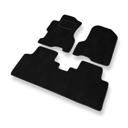 Tapis de Sol Velours adapté pour Honda Civic VII Coupé, Hayon, Berline (2001-2005) 5 portes - Premium tapis de voiture - noir