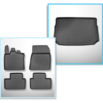 Kit tapis de coffre et tapis de voiture TPE pour: Renault Captur II SUV (01.2020
