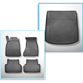 Kit tapis de coffre et tapis de voiture TPE pour: Audi A5 B9 Coupé (10.2016-2024