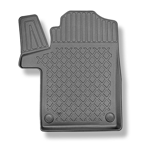 Kit tapis de coffre et tapis de voiture TPE pour: Mercedes-Benz EQV 300 Van (10.2020-....) - version Extra longue (Extra Long) (empattement 3430 mm, longueur du véhicule 5370 mm);pour la 3ème rangée de sièges;sans séparation de l'espace bagage;la partie a