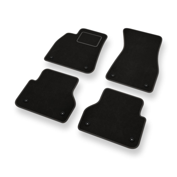 Tapis de Sol Velours adapté pour Audi A6 V C8 Berline, Avant (2018-....) - Premium tapis de voiture - noir