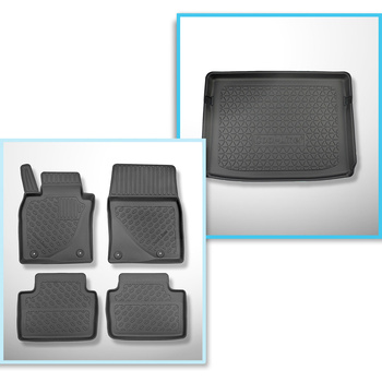 Kit tapis de coffre et tapis de voiture TPE pour: Mazda CX-30 SUV (08.2019-....)
